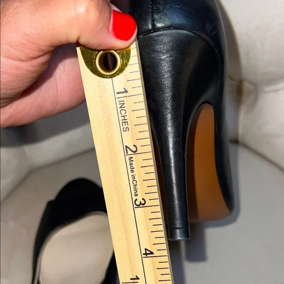 Cole Haan Black Peep-Toe Heels - Picture 6 of 10